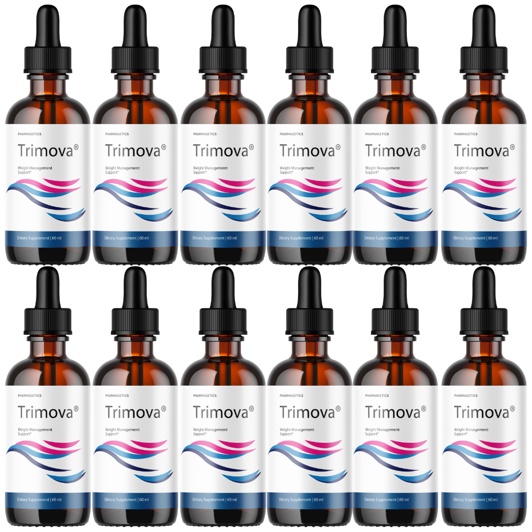 Trimova Weight Loss Drops for Burning Excess Fat & Boosting Energy - 12 Bottles