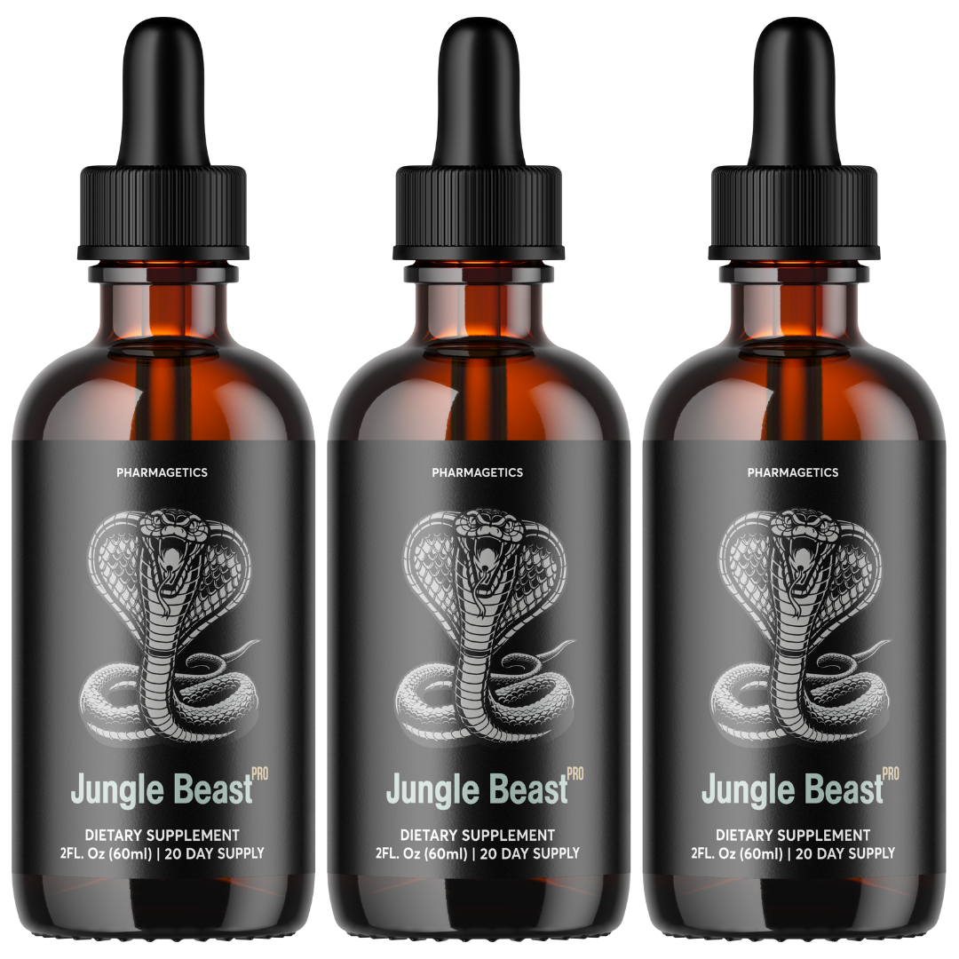 Jungle Beast Pro Drops Supplement Liquid Formula - 3 Bottles