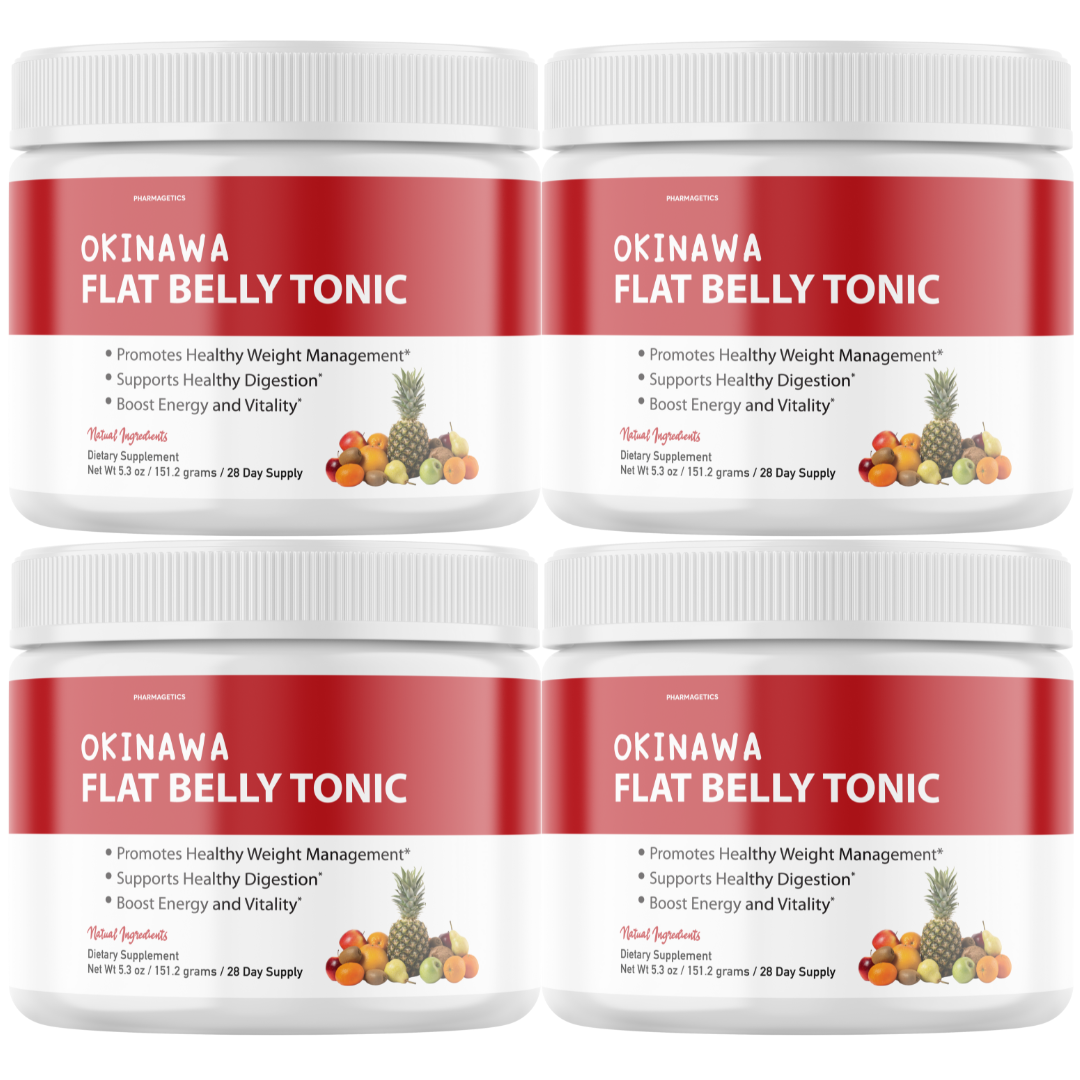 Okinawa Flat Belly Tonic Powder Weight Loss Metabolism Supplement - 4 Tubs