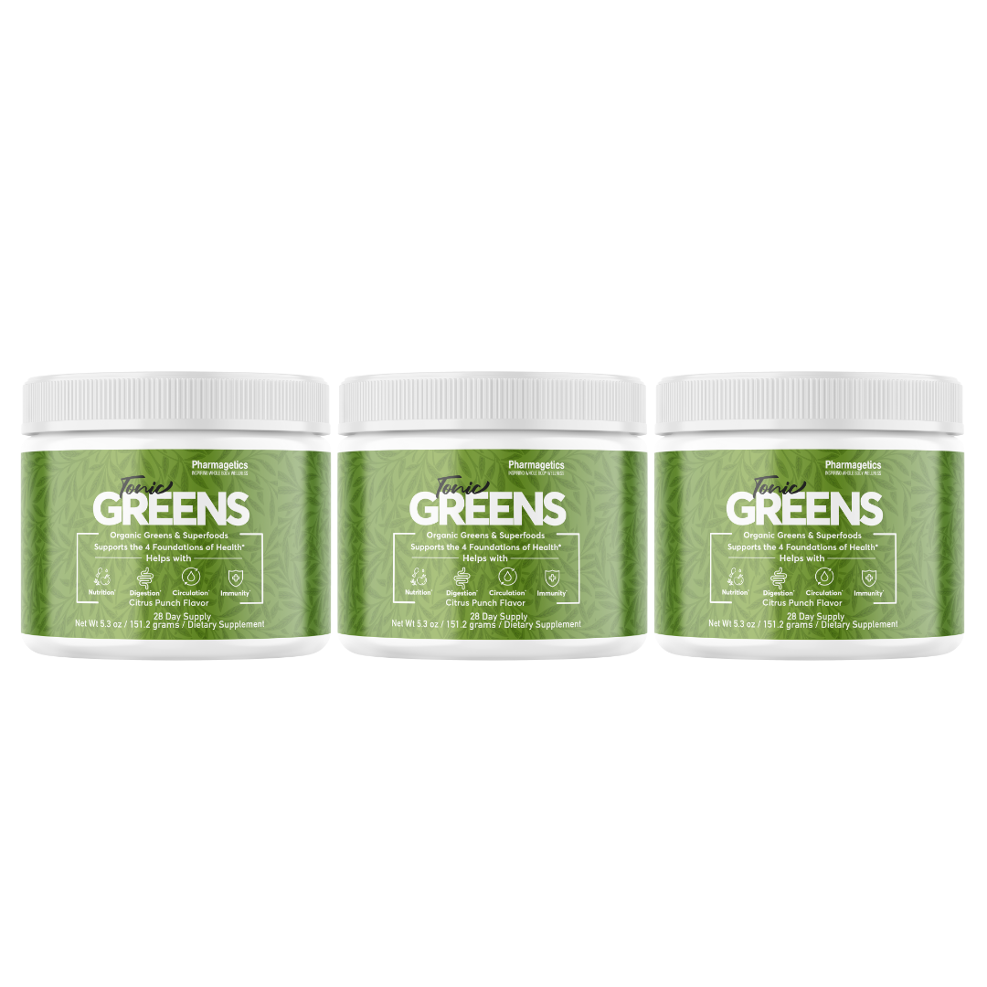 Tonic Greens Supplement Powder - Dietary Supplement 28 Servings 3 Bottles