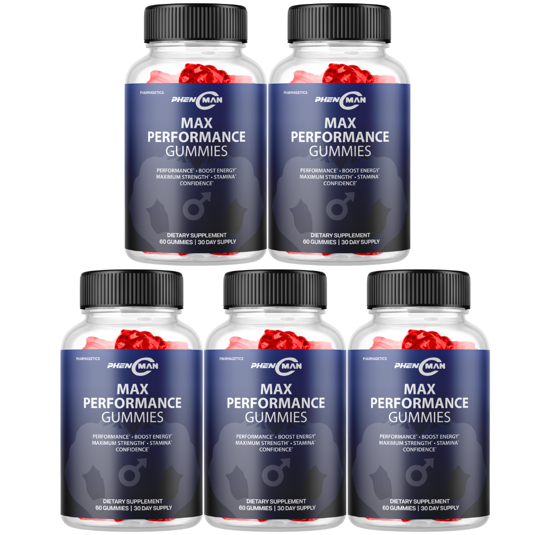 PhenMan Max Performance Gummies Boost Energy Stamina - 5 Bottles