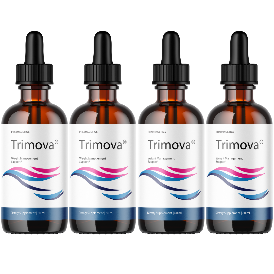 Trimova Weight Loss Drops for Burning Excess Fat & Boosting Energy - 4 Bottles