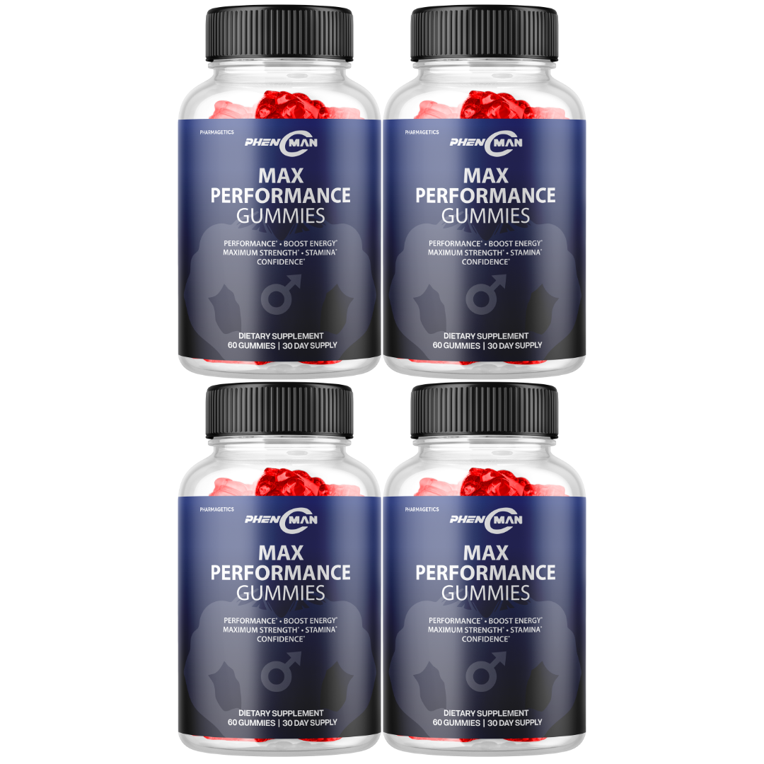 PhenMan Max Performance Gummies Boost Energy Stamina - 4 Bottles