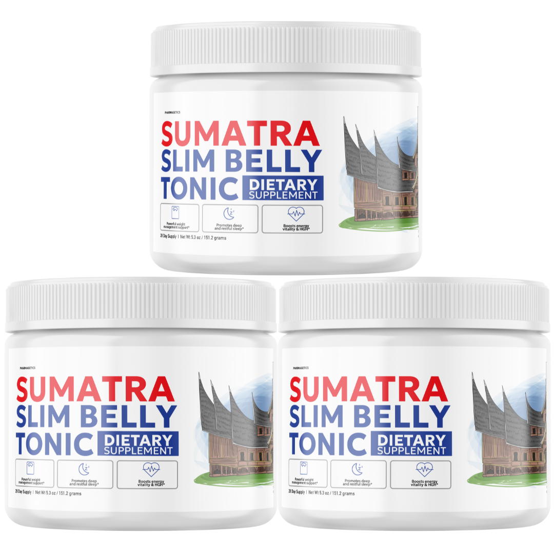 Sumatra Slim Belly Tonic Weight Loss Powder for Energy & Burning Fat - 3 Tubs