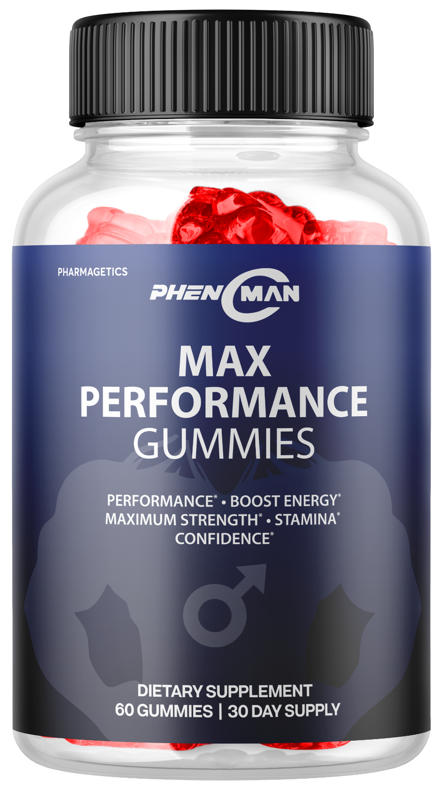 PhenMan Max Performance Gummies Boost Energy Stamina - 60 Gummies