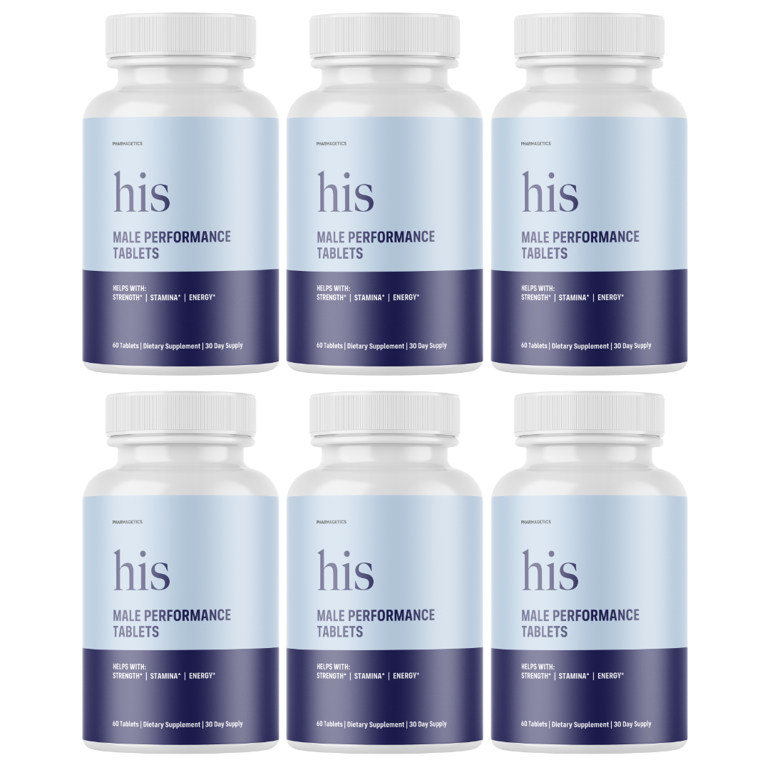 His Male Performance - Enhances Energy, Vitality & Stamina - 6 Bottles