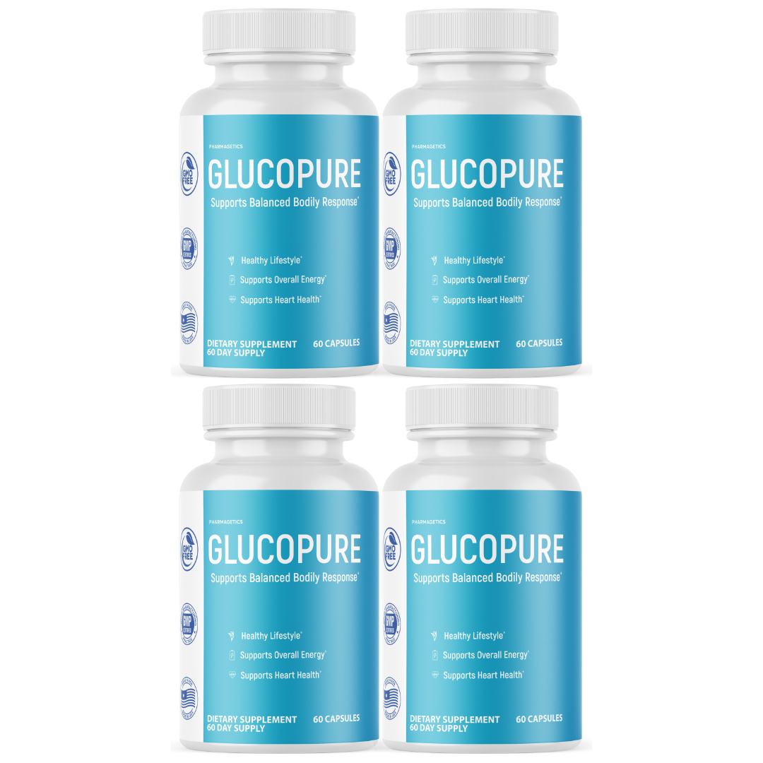 Glucopure Blood Sugar Support for Weight Loss & Heart Health - 4 Bottles