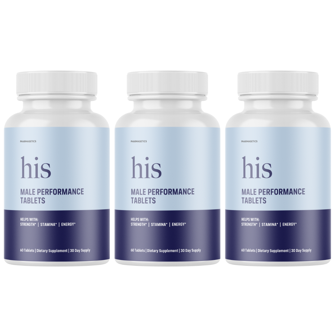 His Male Performance - Enhances Energy, Vitality & Stamina - 3 Bottles