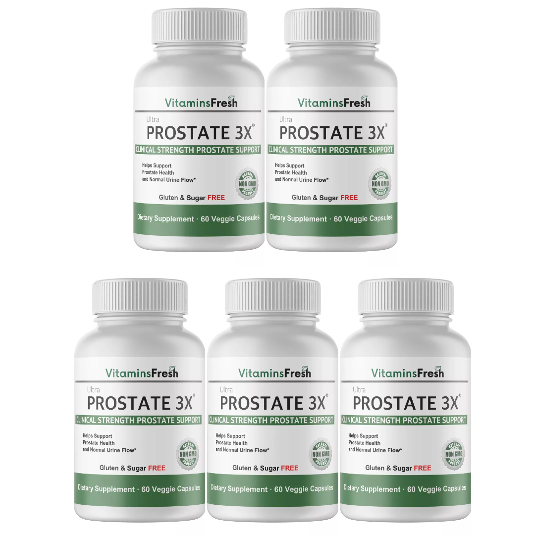 Prostate 3X Support Improves Prostate Health & Frequent Urine Flow -5 Bottles