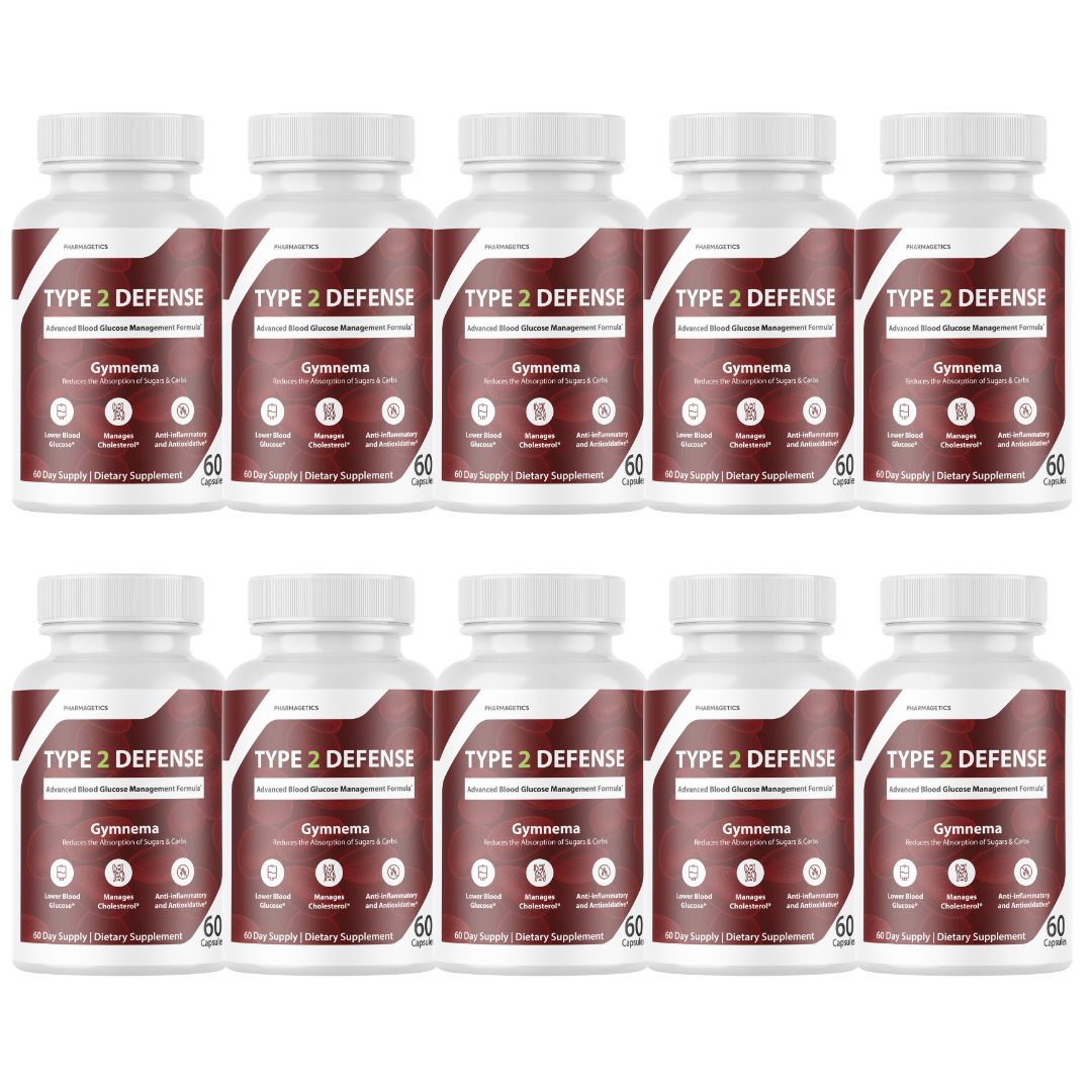 Type 2 Defense Advanced Blood Health Support Formula With Gymnema - 10 Bottles