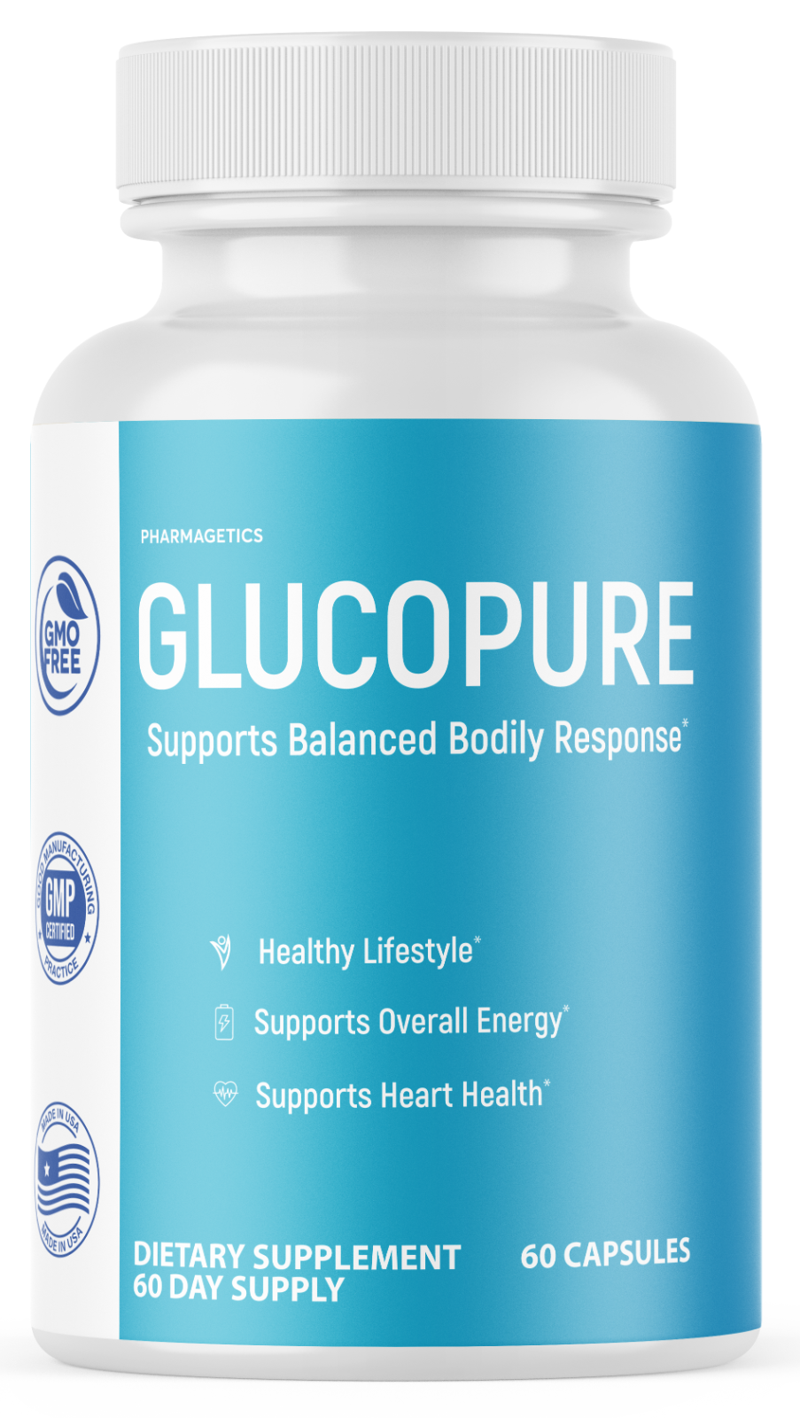 Glucopure Blood Sugar Support for Weight Loss & Heart Health - 60 Capsules