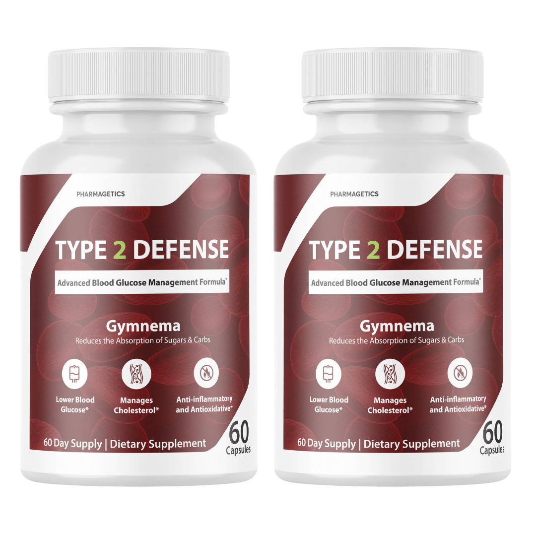 Type 2 Defense Advanced Blood Health Support Formula With Gymnema - 2 Bottles