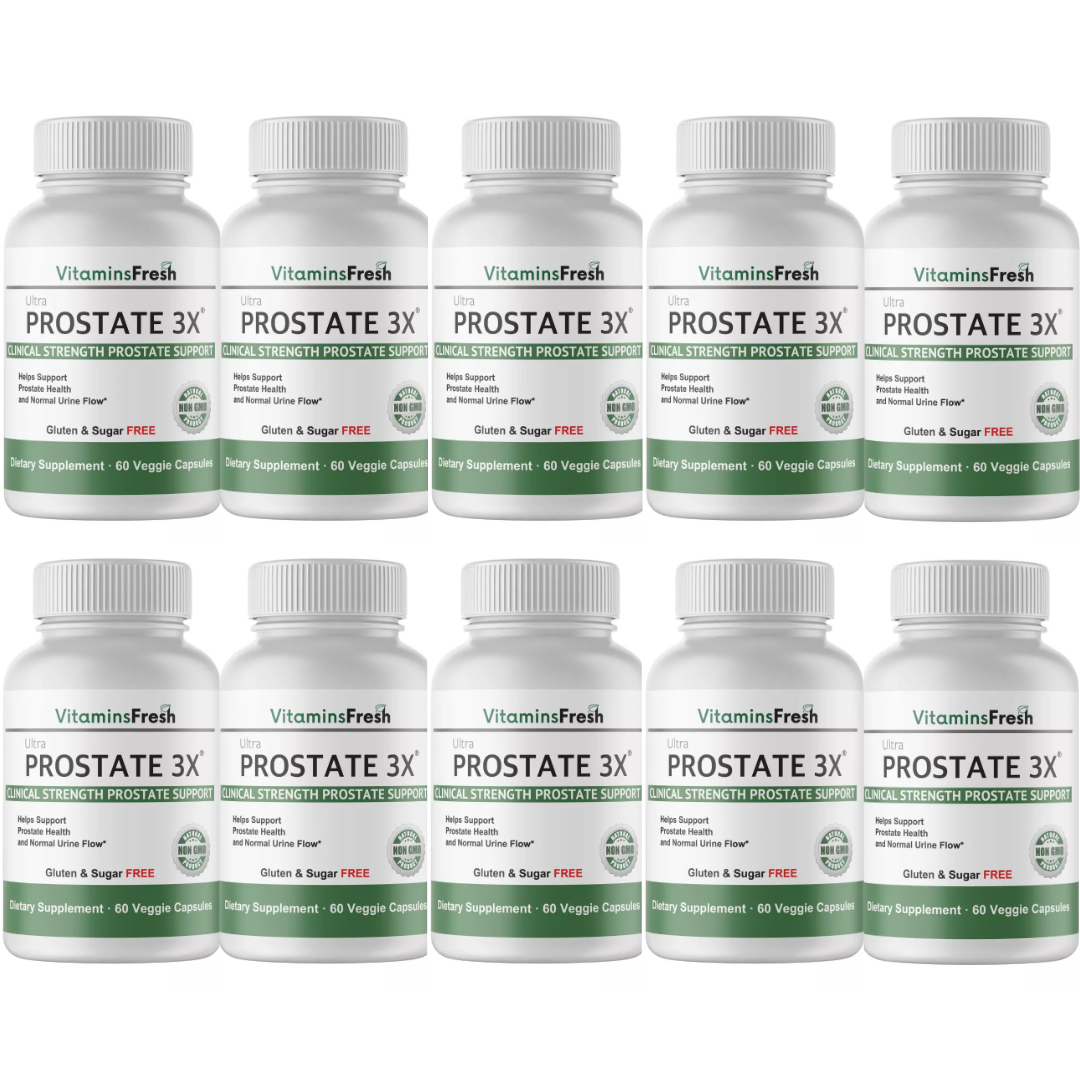 Prostate 3X Support Improves Prostate Health & Frequent Urine Flow - 10 Bottles