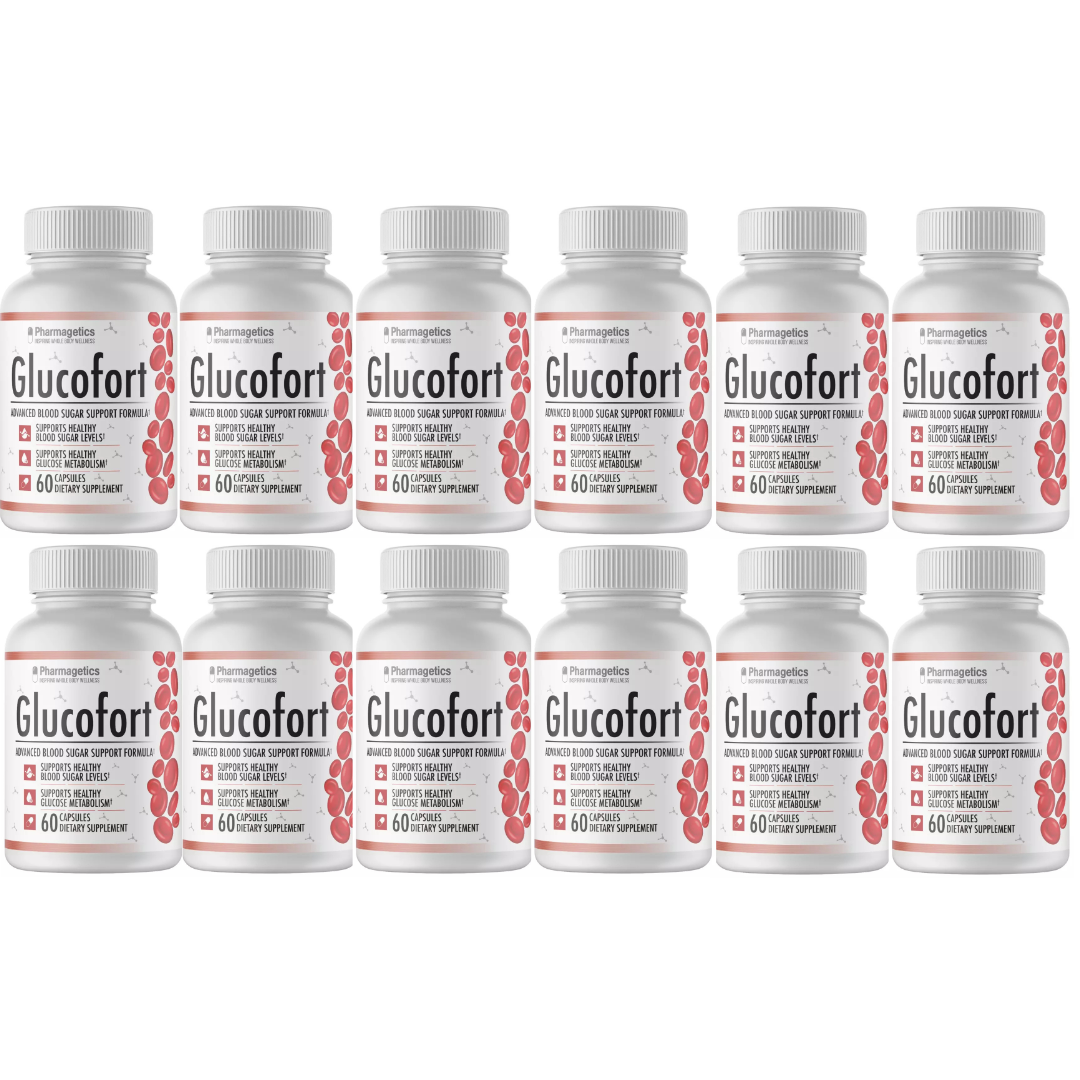 Glucofort Advanced Formula Cholesterol Blood Sugar Glucose Support - 12 Bottles