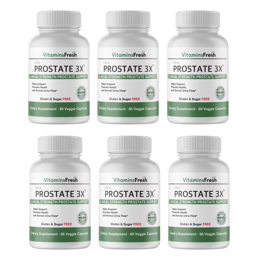 Prostate 3X Support Improves Prostate Health & Frequent Urine Flow - 6 Bottles