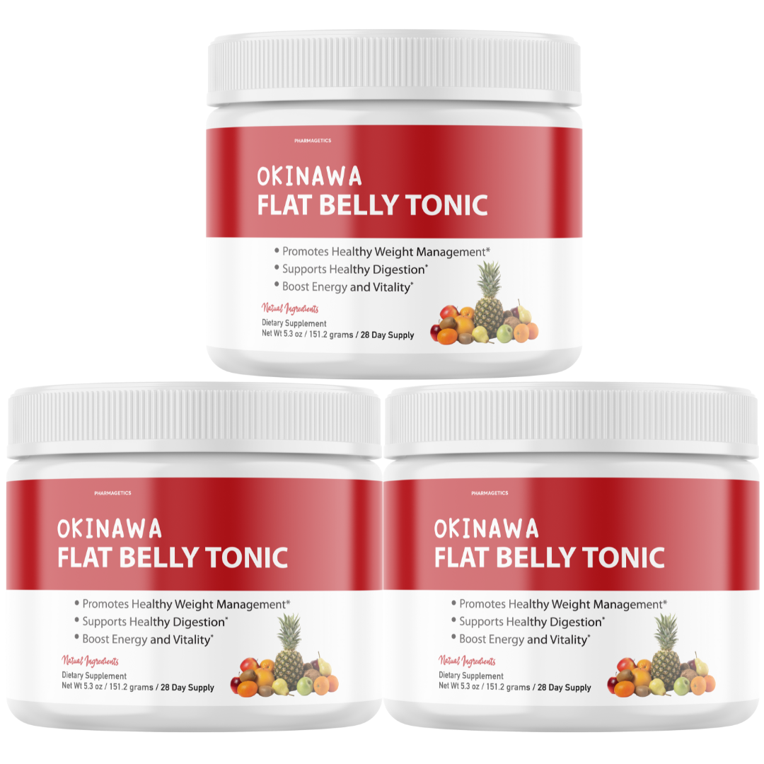 Okinawa Flat Belly Tonic Powder Weight Loss Metabolism Supplement - 3 Tubs