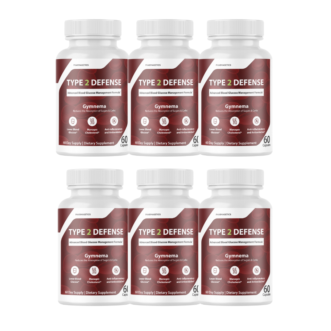 Type 2 Defense Advanced Blood Health Support Formula With Gymnema - 6 Bottles