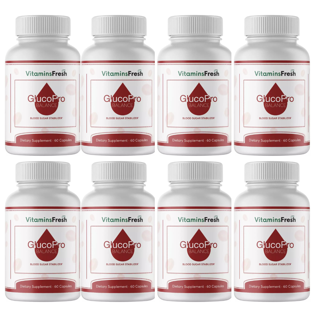 GlucoPro Balance Blood Sugar Stabilizer Healthy Blood Sugar - 8 Bottles