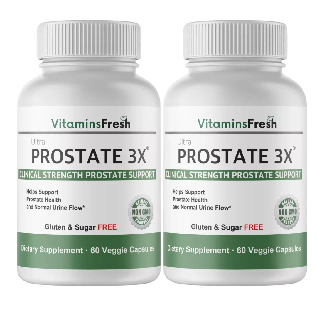 Prostate 3X Support Improves Prostate Health & Frequent Urine Flow - 2 Bottles