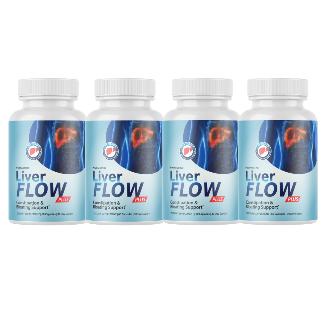 Liver Flow Plus Capsules LiverFlow Pills Gut Health Formula - 4 Bottles