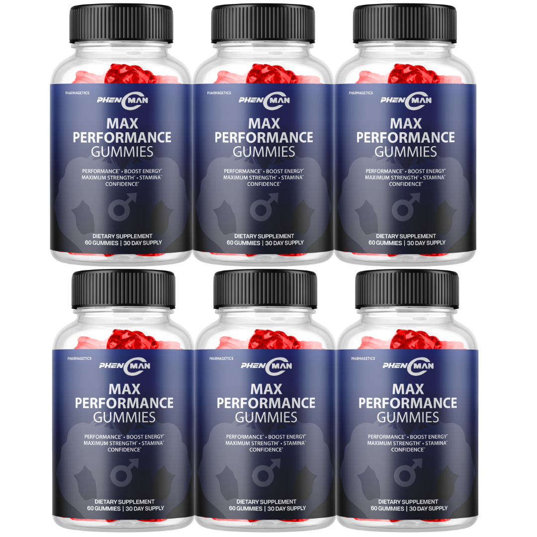 PhenMan Max Performance Gummies Boost Energy Stamina - 6 Bottles