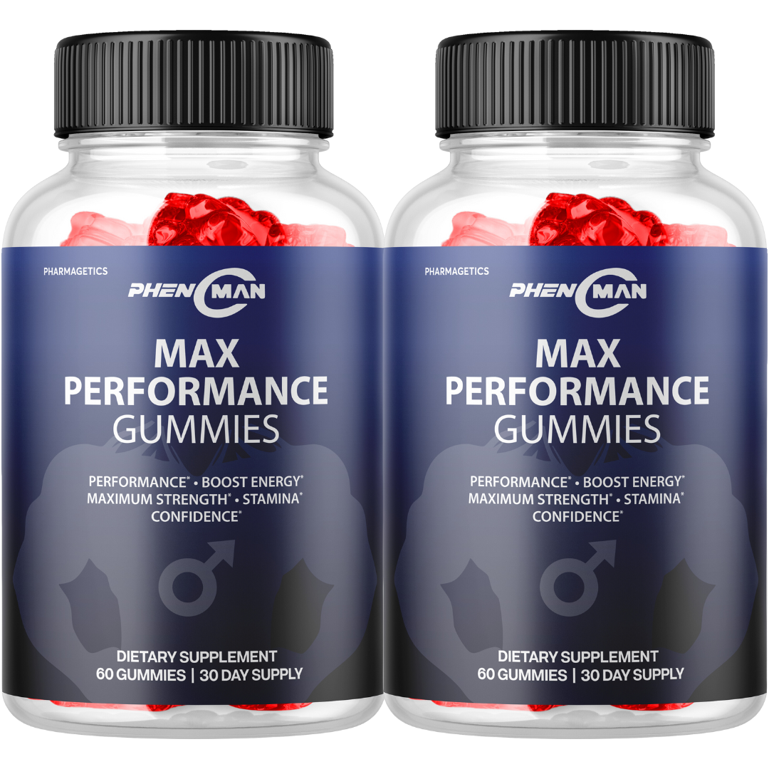 PhenMan Max Performance Gummies Boost Energy Stamina - 2 Bottles