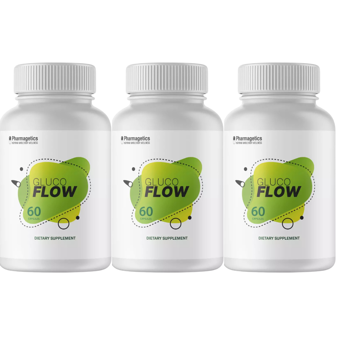 GLUCOFLOW Diabetic Glucose Support Supplement Blood Sugar -3 Bottles