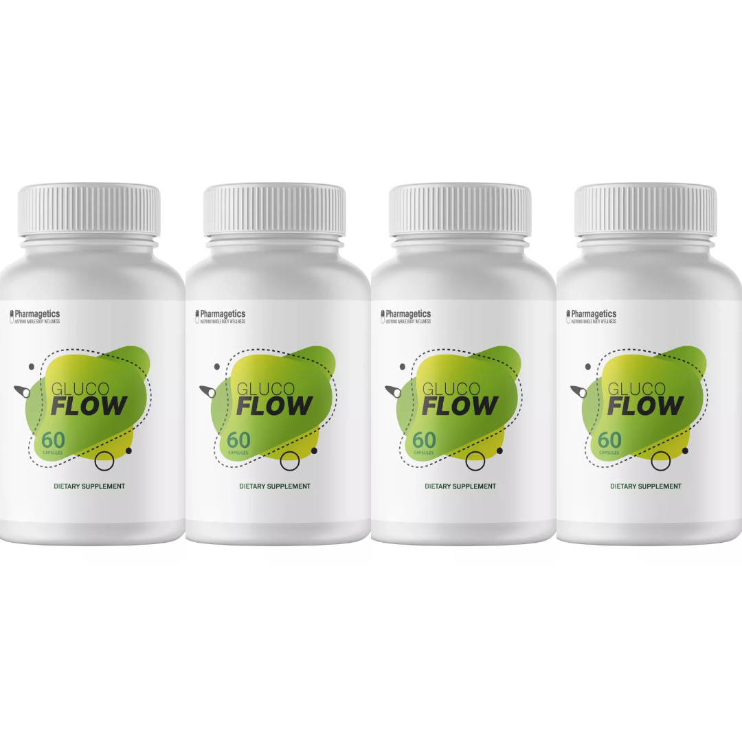 GLUCOFLOW Diabetic Glucose Support Supplement Blood Sugar - 4 Bottles