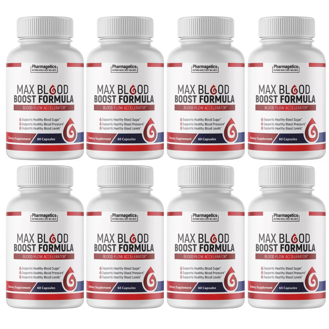 Max Blood Boost Formula - Natural Blood Sugar Supplement - 8 Bottles