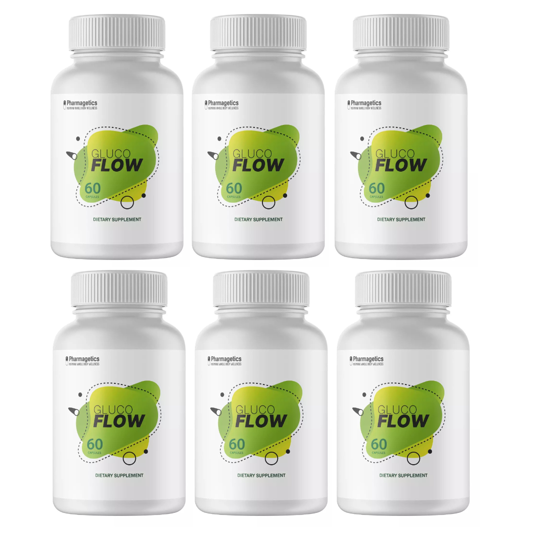 GLUCOFLOW Diabetic Glucose Support Supplement Blood Sugar -6 Bottles