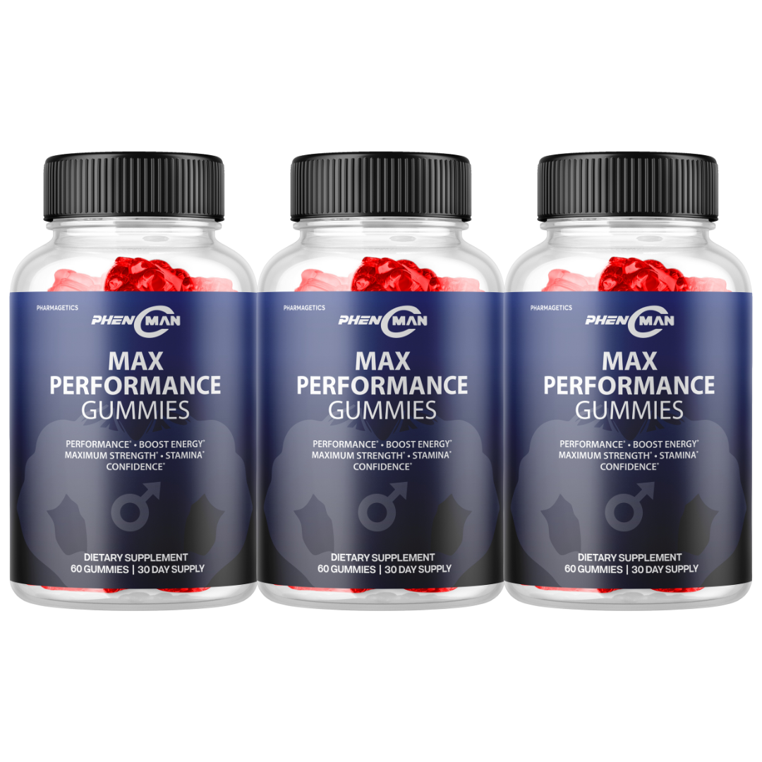 PhenMan Max Performance Gummies Boost Energy Stamina - 3 Bottles