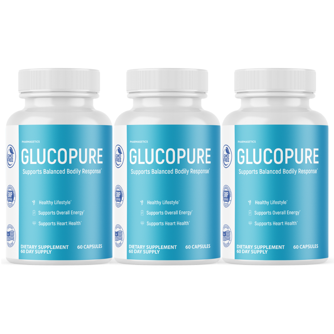 Glucopure Blood Sugar Support for Weight Loss & Heart Health - 3 Bottles