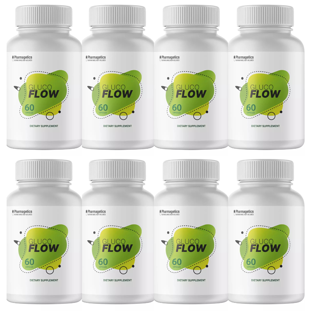 GLUCOFLOW Diabetic Glucose Support Supplement Blood Sugar -8 Bottles