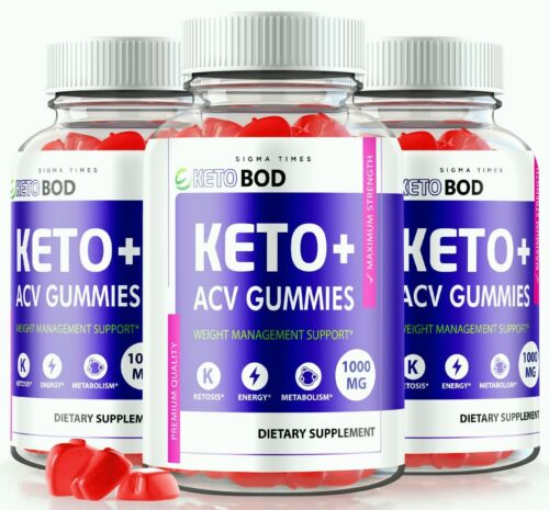 (3 Pack) KetoBod Keto + ACV Gummies for Advanced Weight Loss and Energy