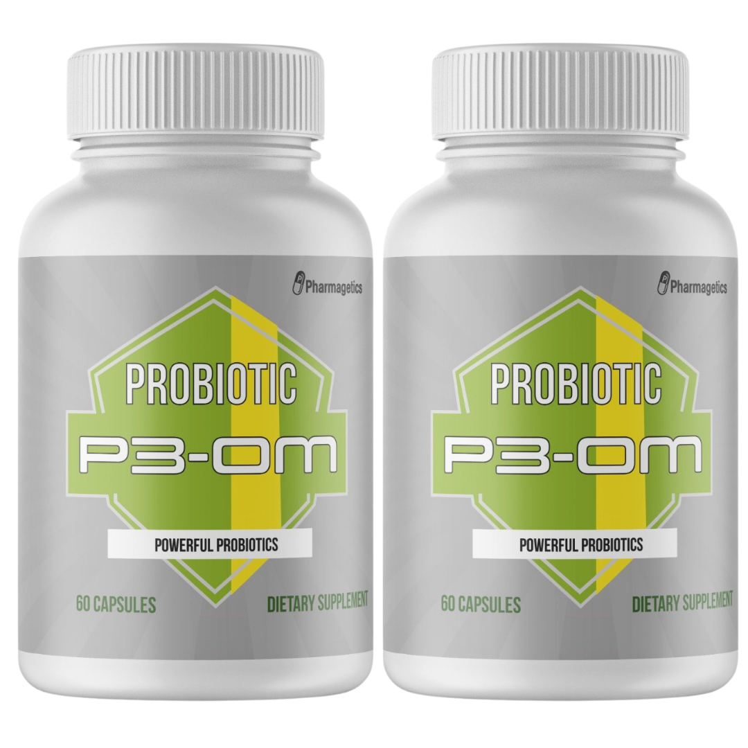 P3-OM Probiotic Supplement by Pharmagetics - 2 Bottles - 120 capsules