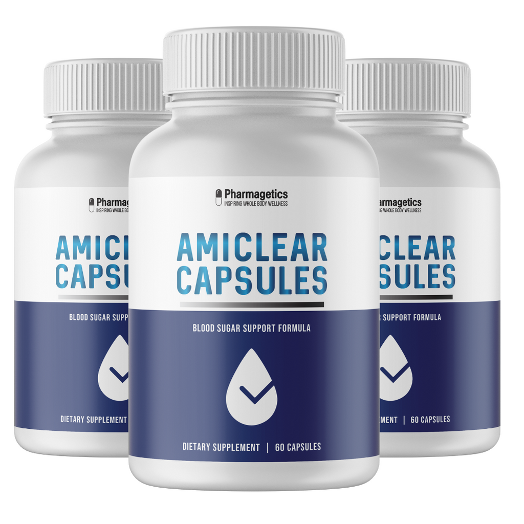 Amiclear Capsule Blood Sugar Support Supplement Formula - 3 Bottles 180 Capsules
