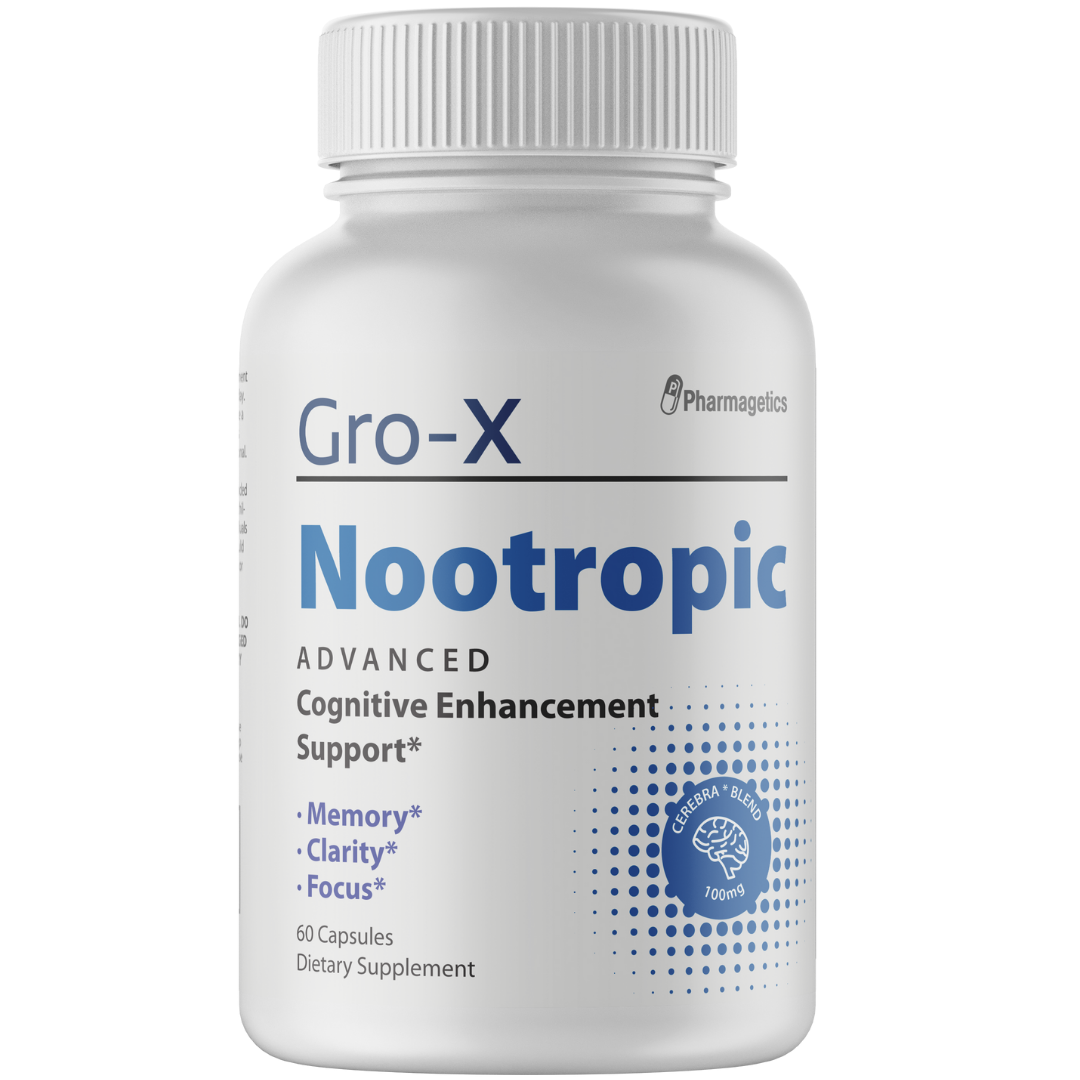 Gro-X Nootropic Cognitive Enhancement Support 3 Bottles 180 Capsules