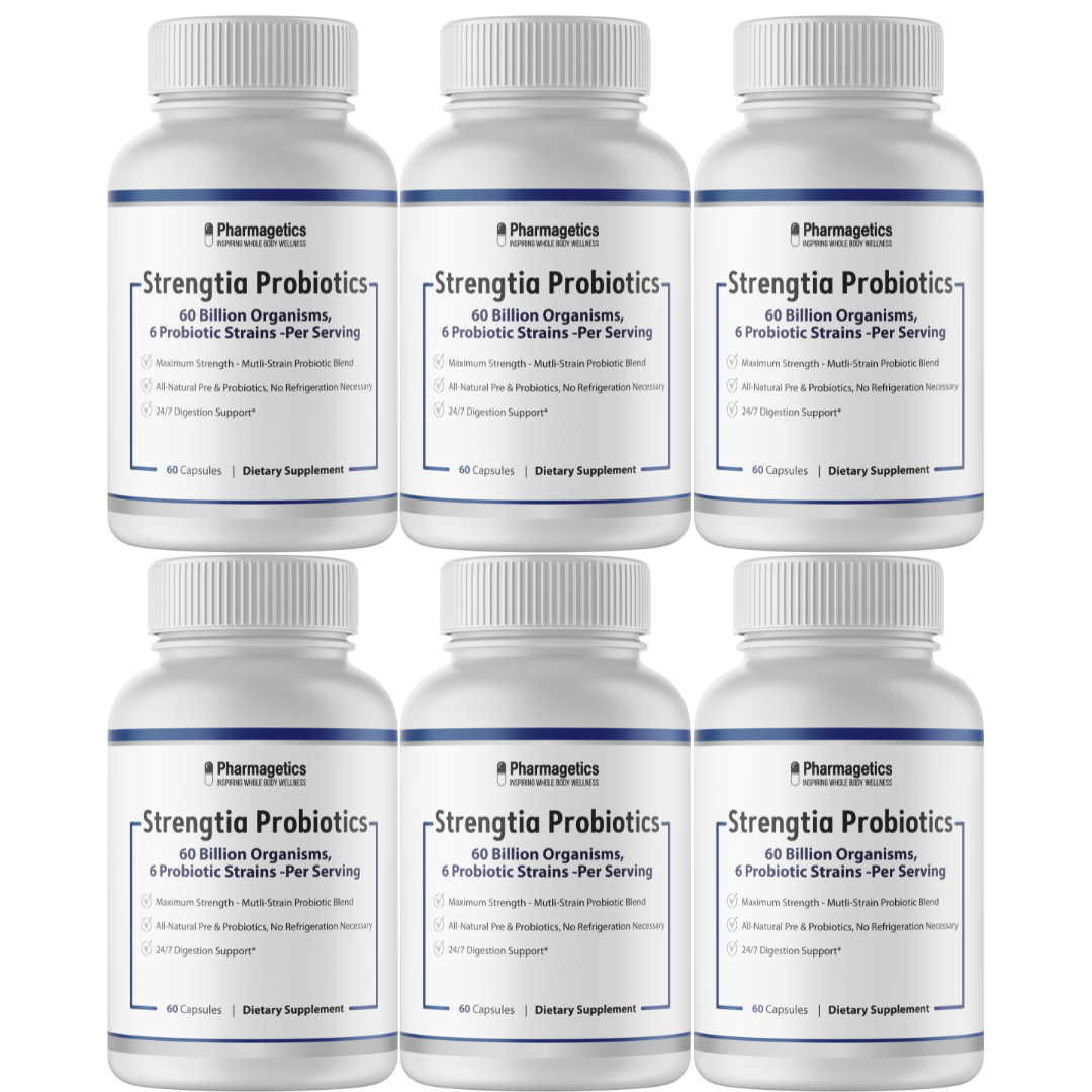 Strengtia Probiotics - Mutli-Strain Probiotic Blend Maximum Strength,  6 Bottles